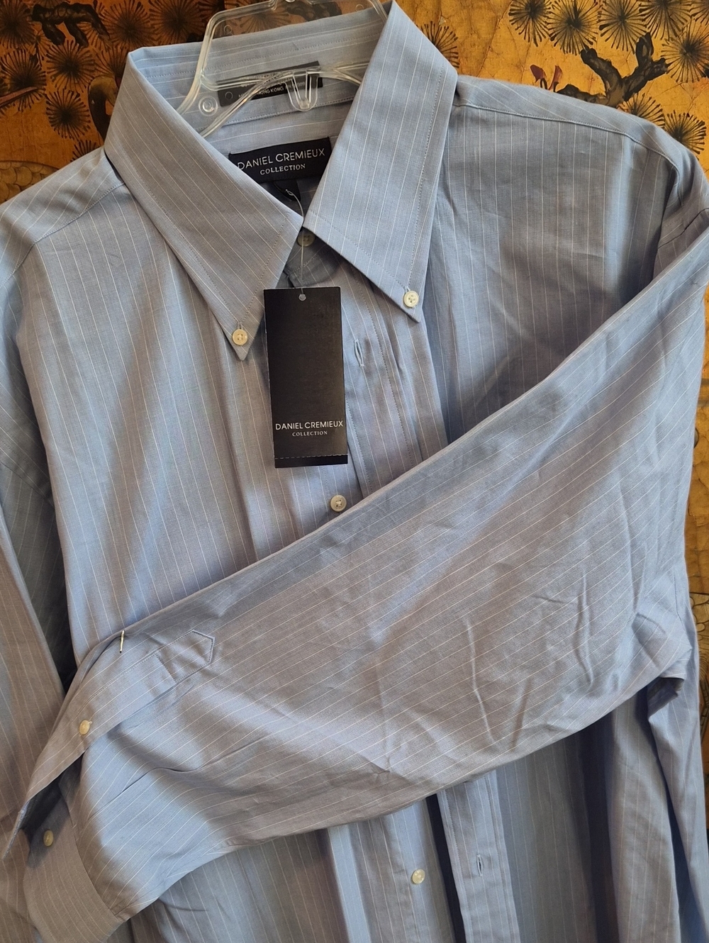Daniel Cremieux Blue Pinstripe Cotton Dress Shirt